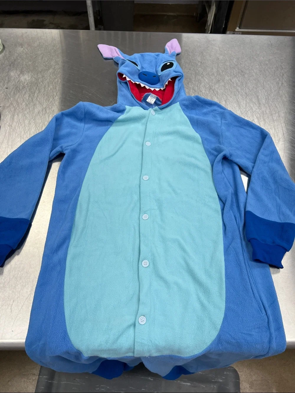 Disney Stitch Blue Fleece Character Onesie - Picture 3 of 9